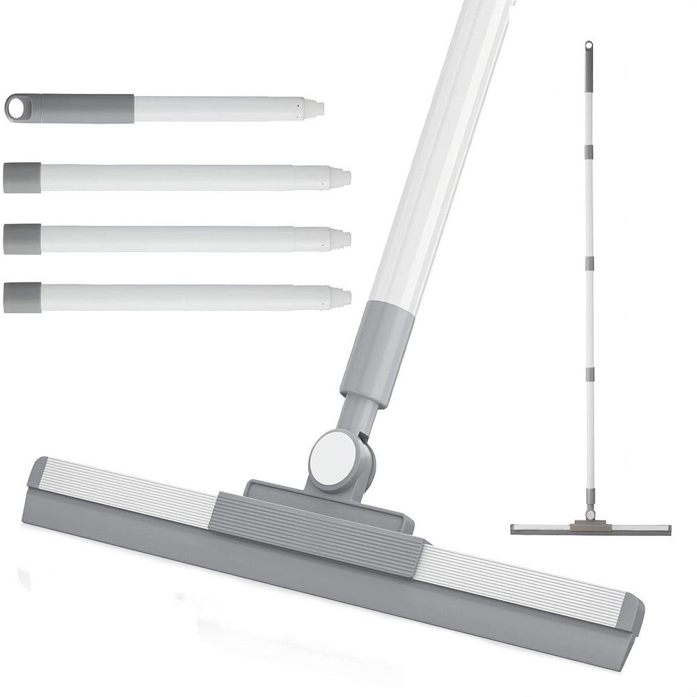 Extendable Rubber Wiper‎ Mop Cleaning Tool 14 Inch Gray White